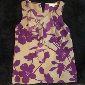 Ann Taylor Loft Blouse! Purple and Beige!
